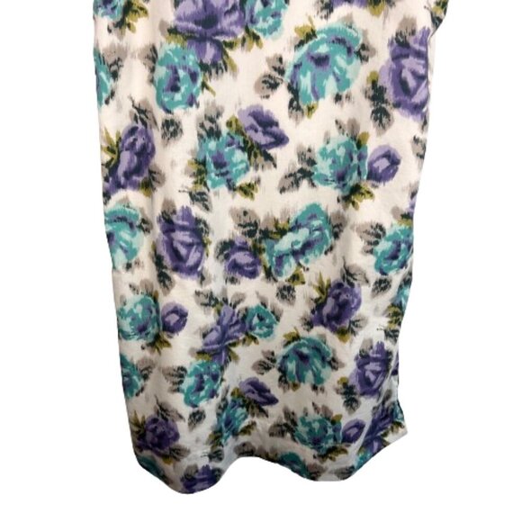 Lands' End Womens Cotton Sleeveless Watercolor Floral Dress Sz 12 Summer Pockets - Picture 12 of 14